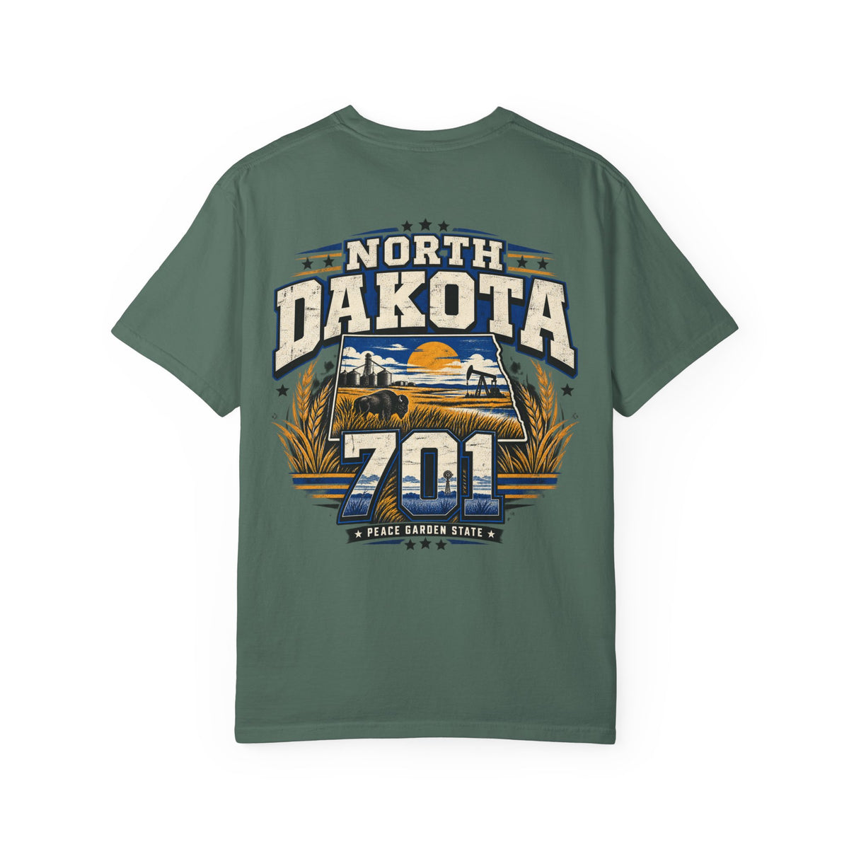 North Dakota 701 Unisex Comfort Color 1717 Streetwear Graphic Tee