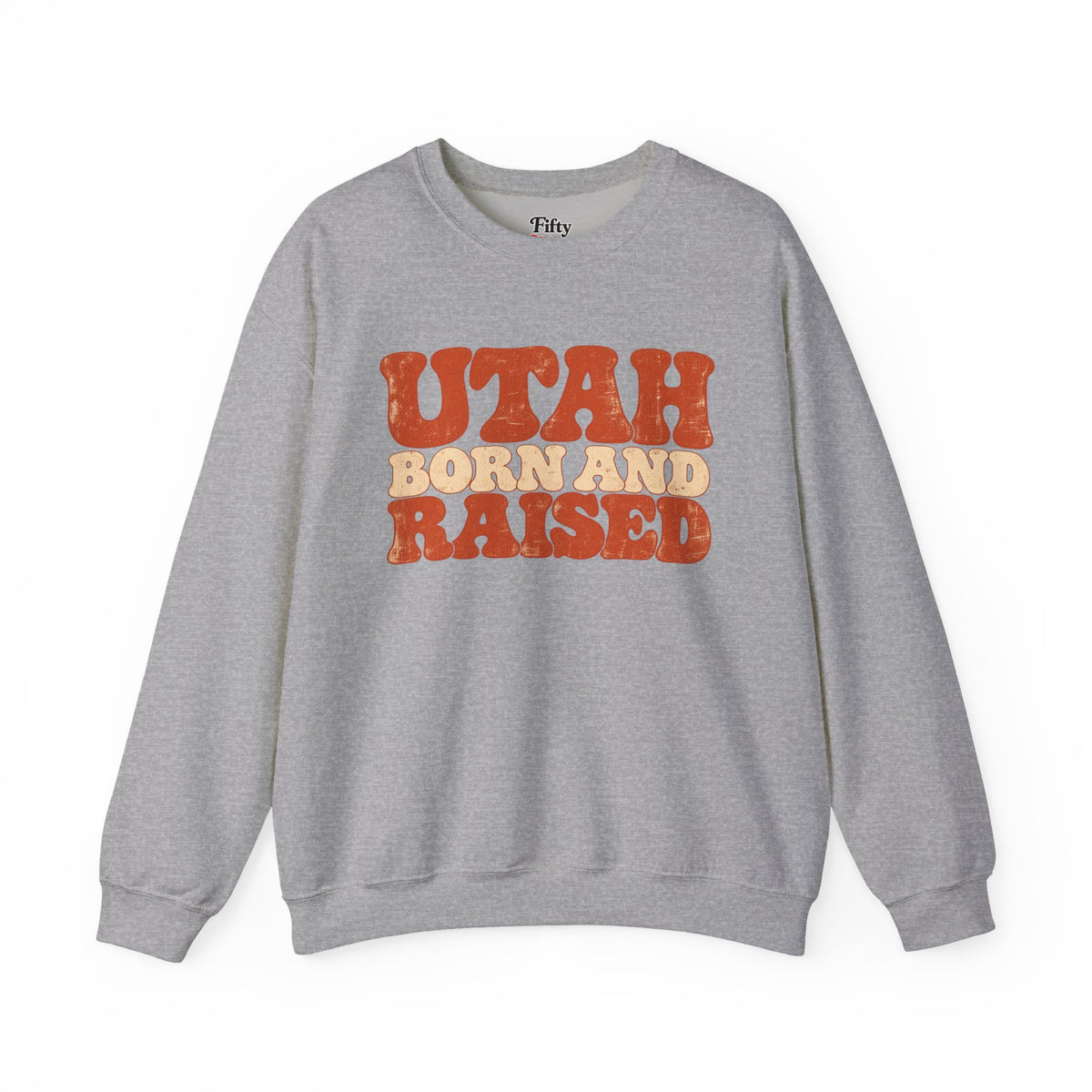 Utah Born and Raised Retro 1970s Unisex Sweatshirt Graphic