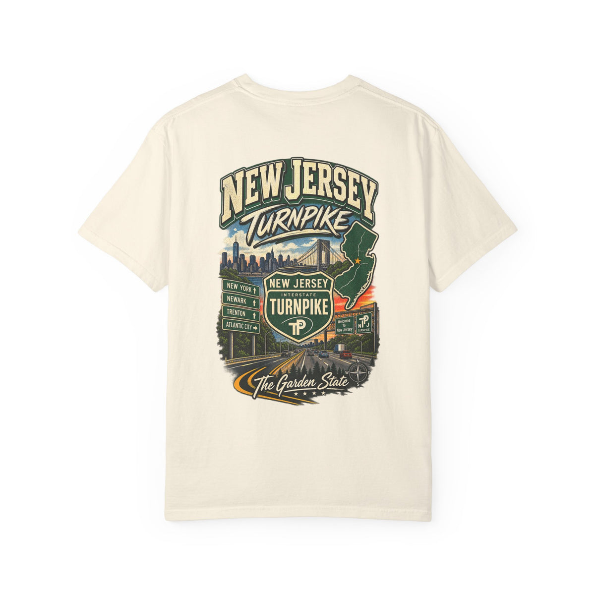 New Jersey Turnpike Unisex Comfort Color 1717 Streetwear Graphic Tee