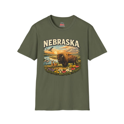 Nebraska Wildlife Unisex Softstyle T Shirt State Pride Graphic Tee Collections FS03