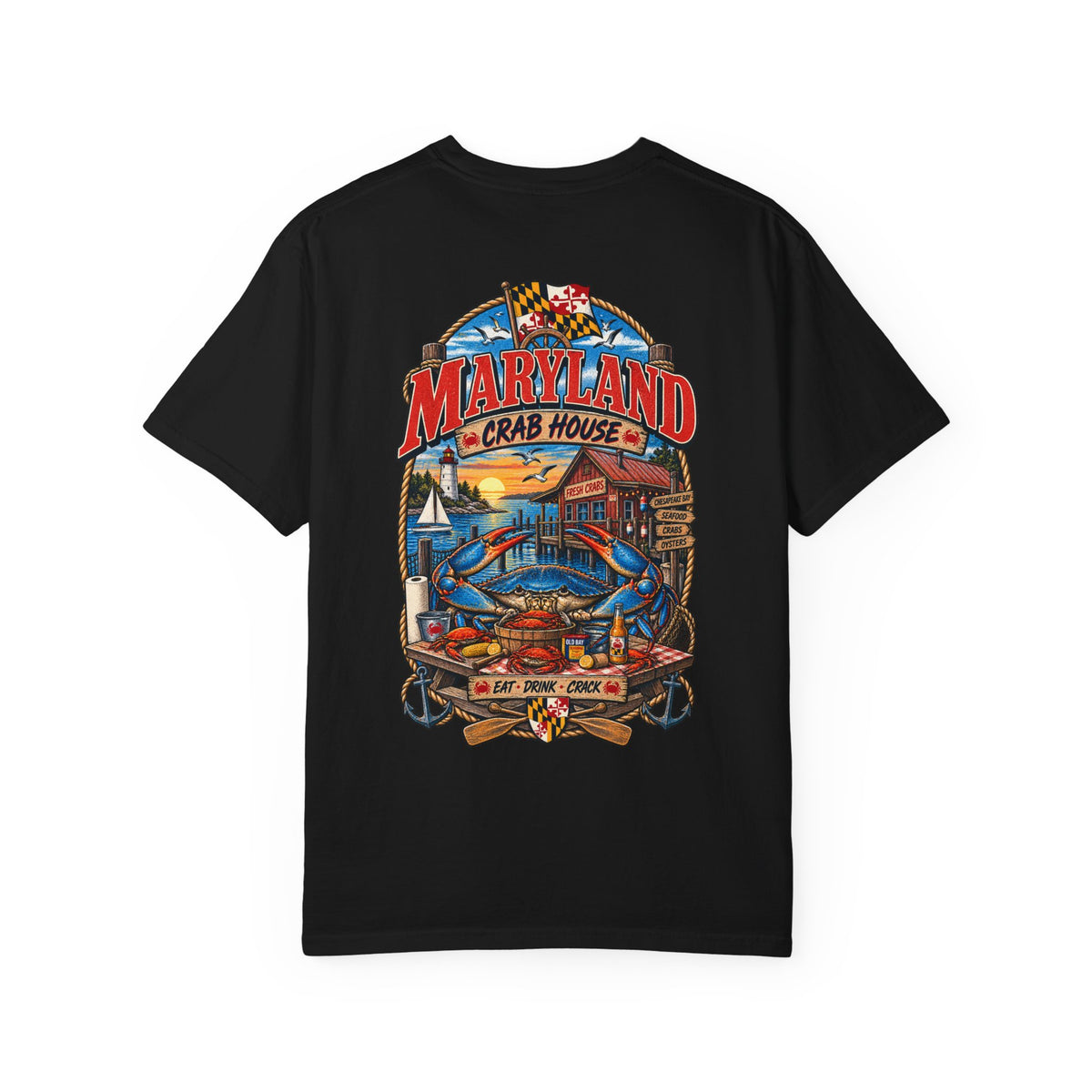 Maryland Crab House Unisex Comfort Color 1717 Streetwear Graphic Tee