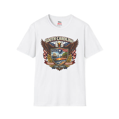 South Carolina Americana Eagle Unisex Softstyle T Shirt State Pride Graphic Tee Collections FS03