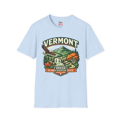 Vermont Green Mountain State Adventure Unisex Softstyle T Shirt State Pride Graphic Tee Collections FS03