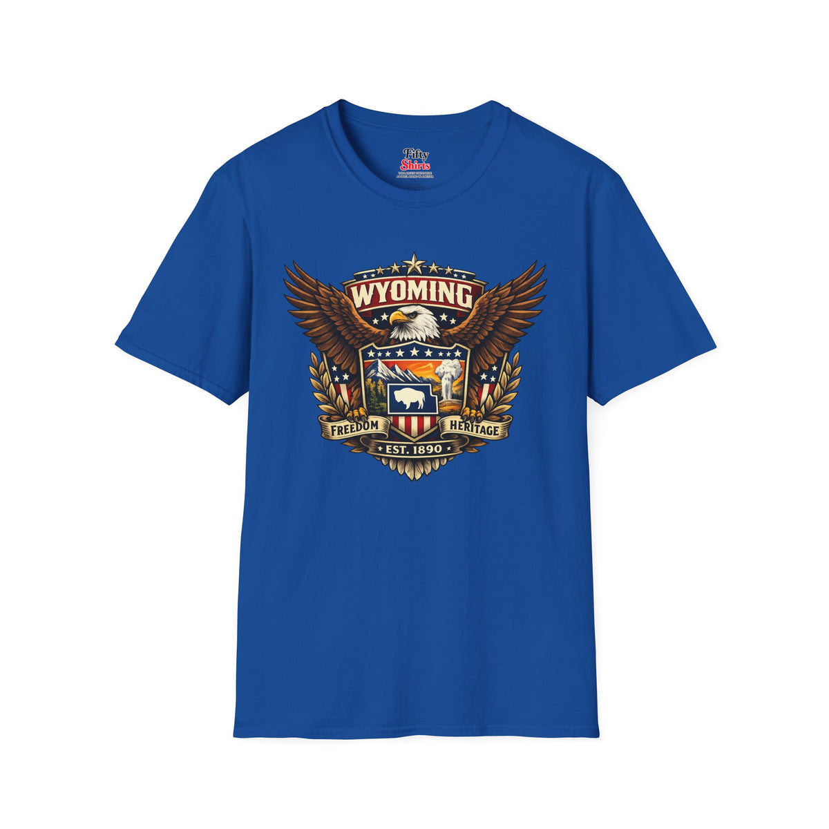 Wyoming Americana Eagle Unisex Softstyle T Shirt State Pride Graphic Tee Collections FS03