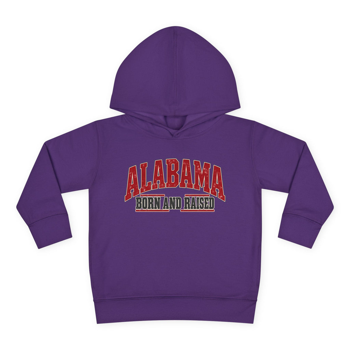 Alabama Born and Raised Bold Southern Americana Unisex Toddler Pullover Fleece Hoodie