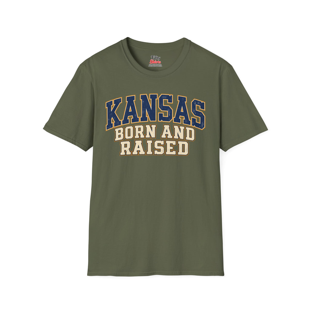 Kansas Born and Raised Unisex Softstyle T Shirt State Name Graphic Tee