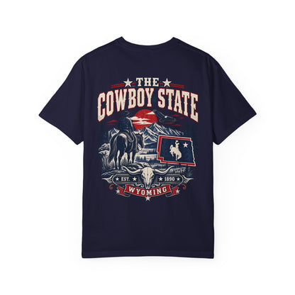Wyoming The Cowboy State Unisex Comfort Color 1717 Streetwear Graphic Tee