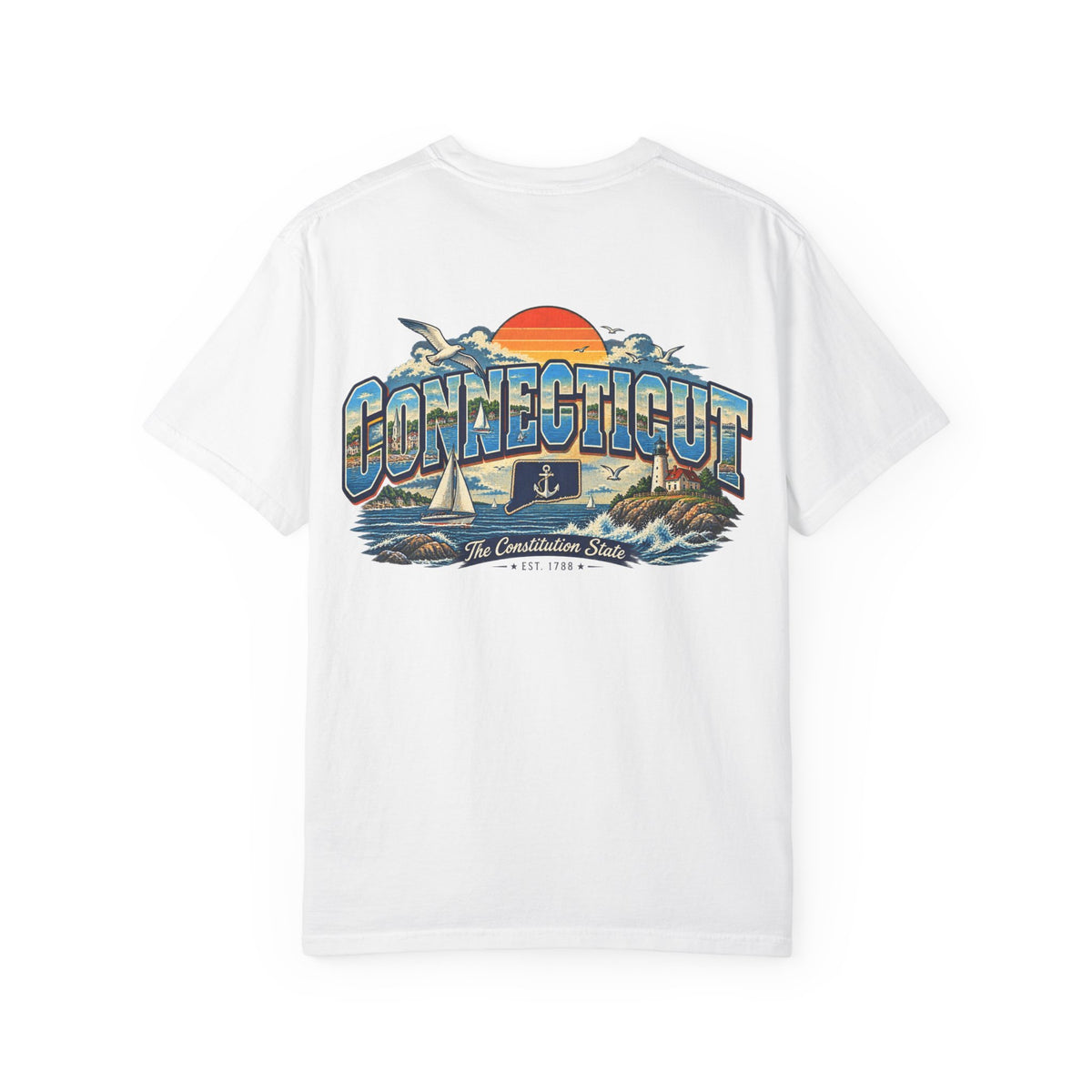 Connecticut Coastline  Unisex Comfort Color 1717 Streetwear Graphic Tee