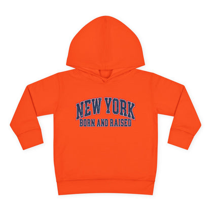 New York Born and Raised Vintage Athletic Heritage Unisex Toddler Pullover Fleece Hoodie Graphic
