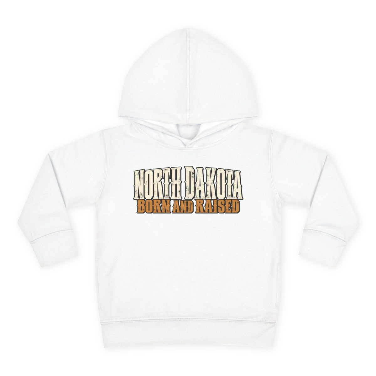 North Dakota Born and Raised Western Streetwear Unisex Toddler Pullover Fleece Hoodie