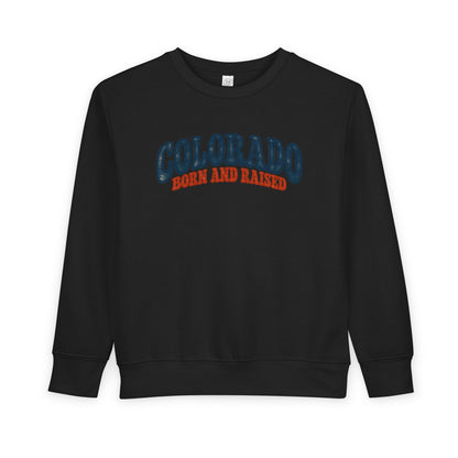 Colorado Born and Raised Retro 1970s Unisex Toddler Sweatshirt