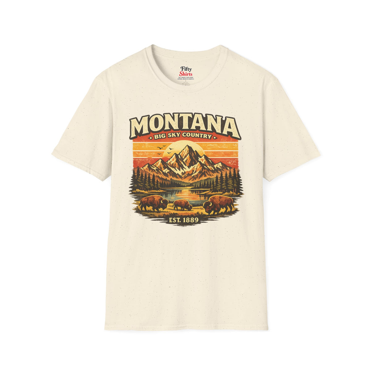 Montana Mountain Sunset Unisex Softstyle T Shirt State Pride Graphic Tee Collections FS03