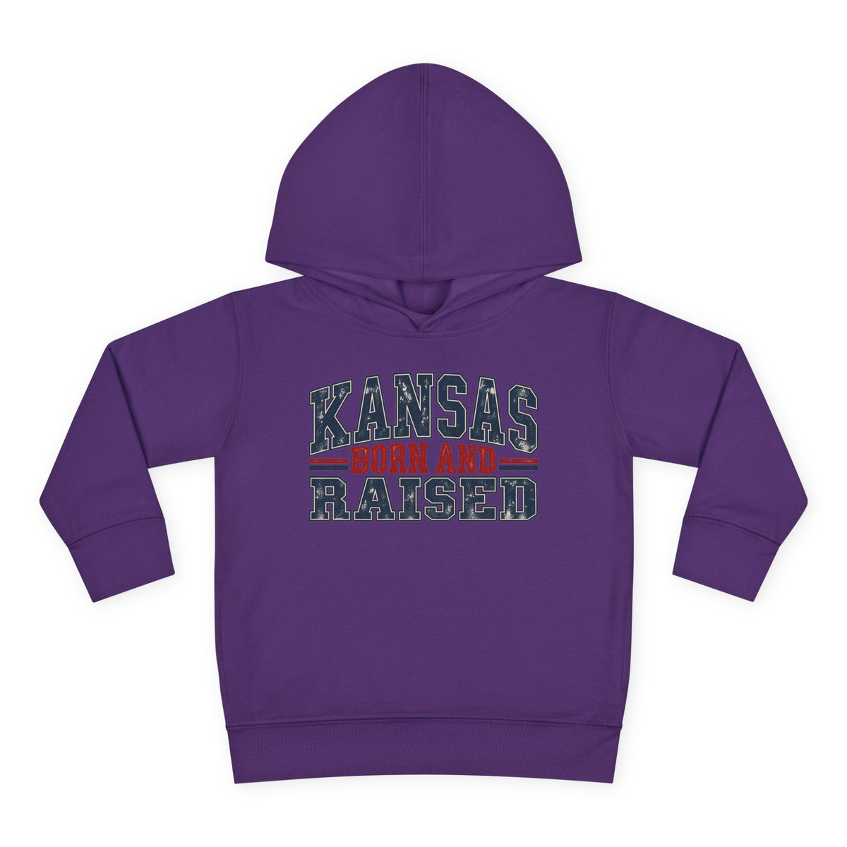 Kansas Born and Raised Vintage Americana Unisex Toddler Pullover Fleece Hoodie