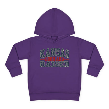 Kansas Born and Raised Vintage Americana Unisex Toddler Pullover Fleece Hoodie