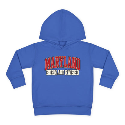 Maryland Born and Raised Bold Athletic Unisex Toddler Pullover Fleece Hoodie