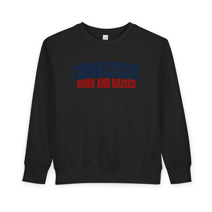 Connecticut Born and Raised Bold Workwear Heritage Unisex Toddler Sweatshirt