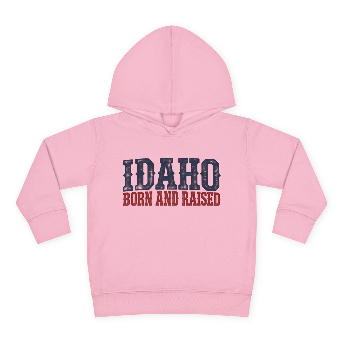 Idaho Born and Raised Rugged Western Unisex Toddler Pullover Fleece Hoodie