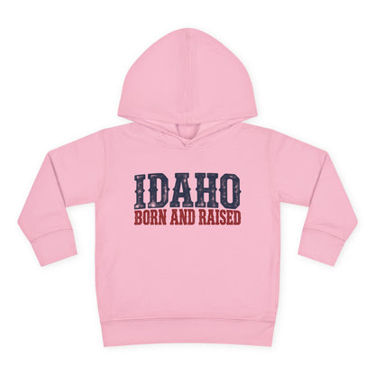Idaho Born and Raised Rugged Western Unisex Toddler Pullover Fleece Hoodie