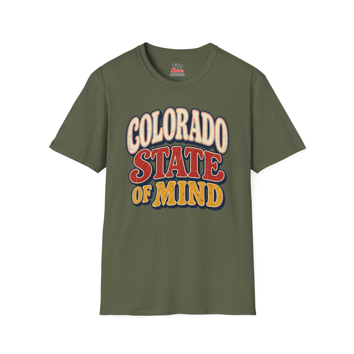 Colorado State of Mind Unisex Softstyle T Shirt State Name Graphic Tee