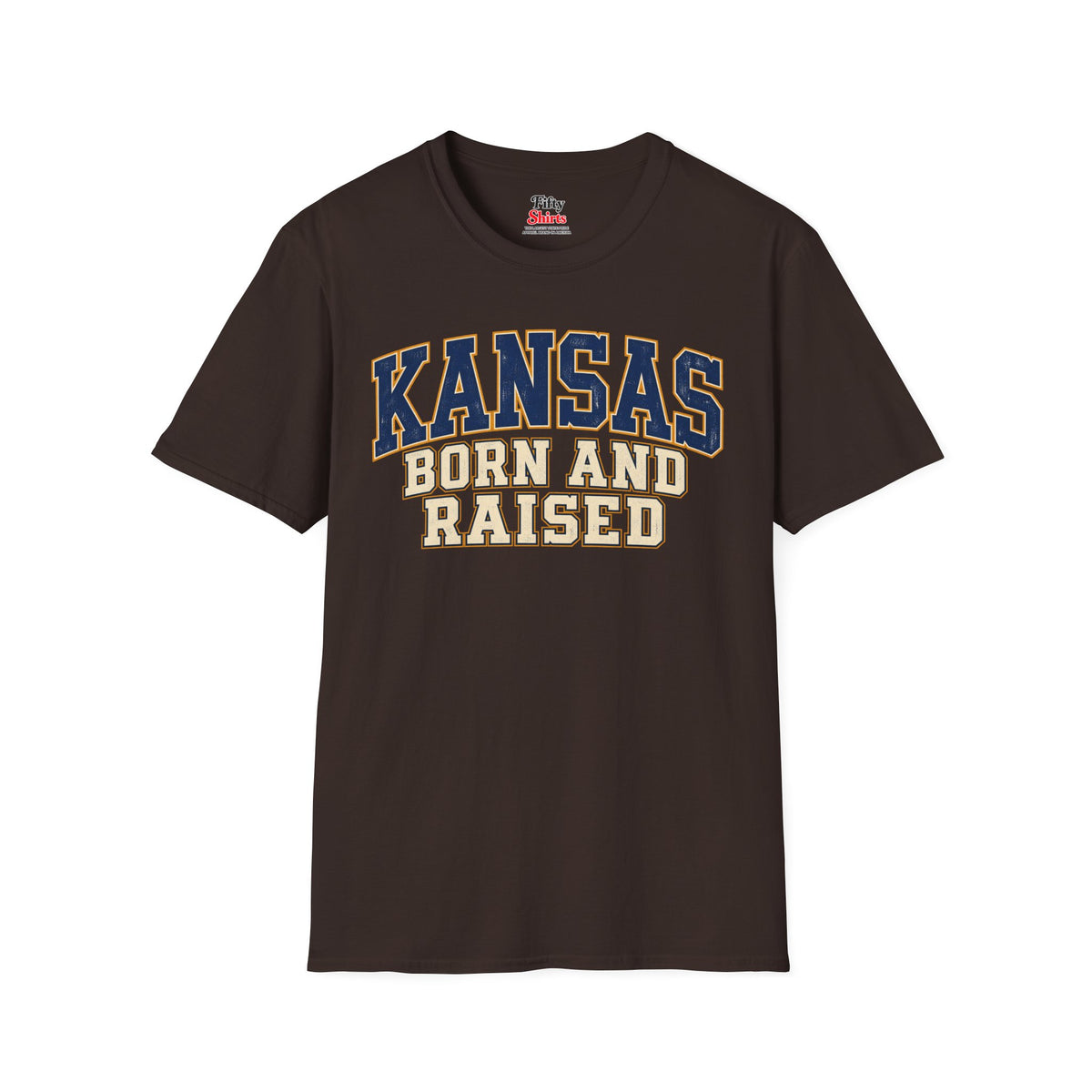 Kansas Born and Raised Unisex Softstyle T Shirt State Name Graphic Tee
