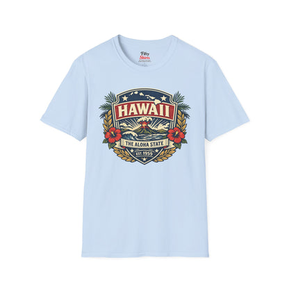 Hawaii Heritage Badge Unisex Softstyle T Shirt State Pride Graphic Tee Collections FS03
