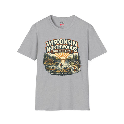 Wisconsin Northwoods Outfitters Unisex Softstyle T Shirt State Pride Graphic Tee Collections FS03