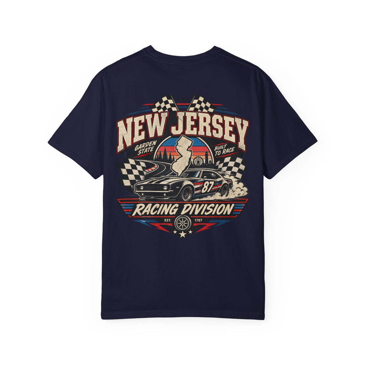 New Jersey Racing Division Unisex Comfort Color 1717 Streetwear Graphic Tee