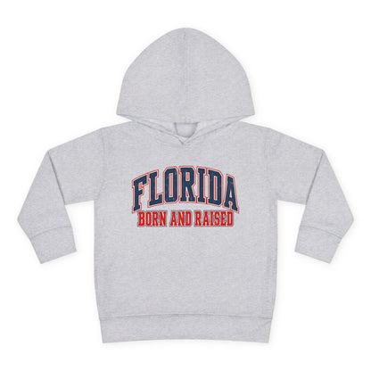 Florida Born and Raised Vintage Collegiate Unisex Toddler Pullover Fleece Hoodie