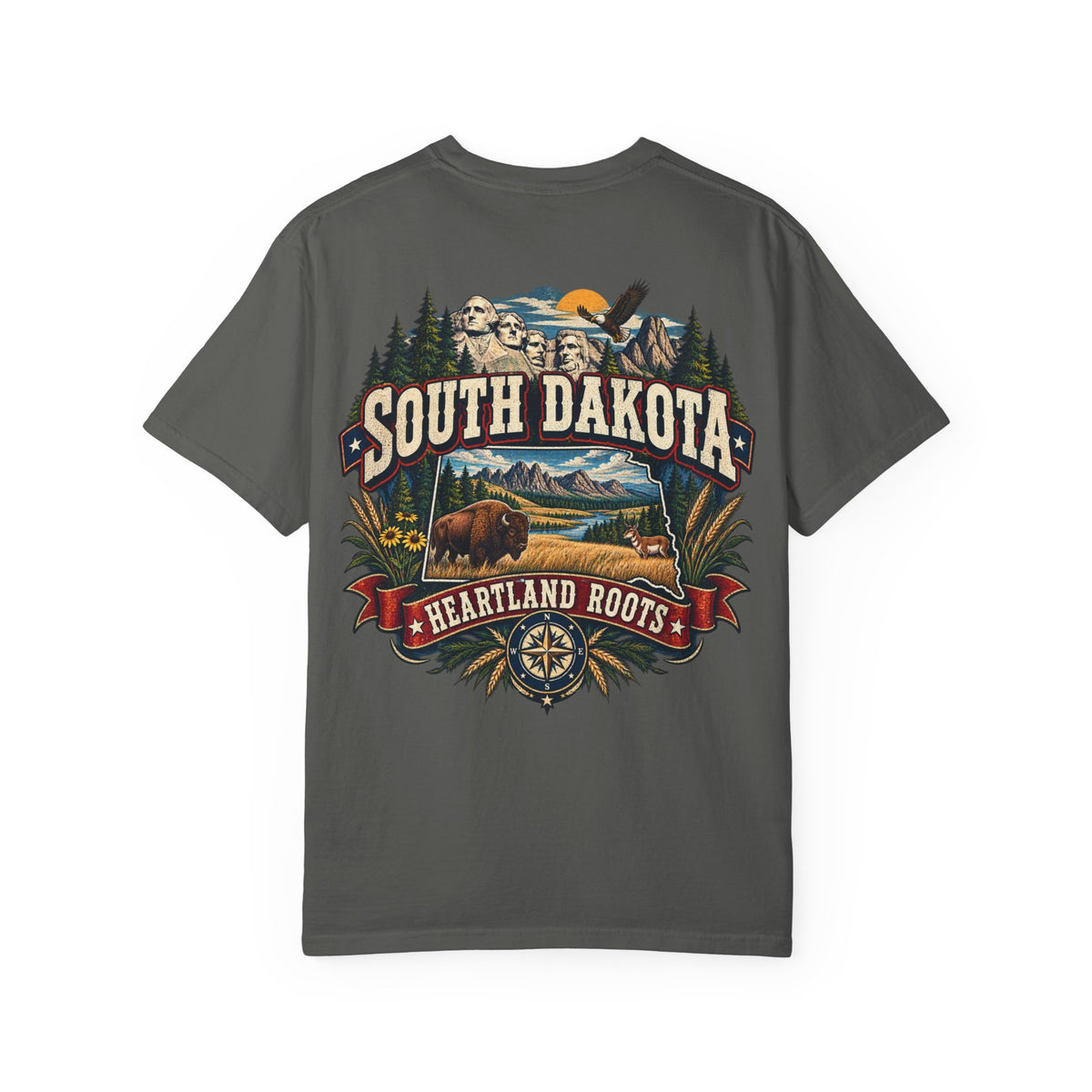 South Dakota Heartland Roots Unisex Comfort Color 1717 Streetwear Graphic Tee