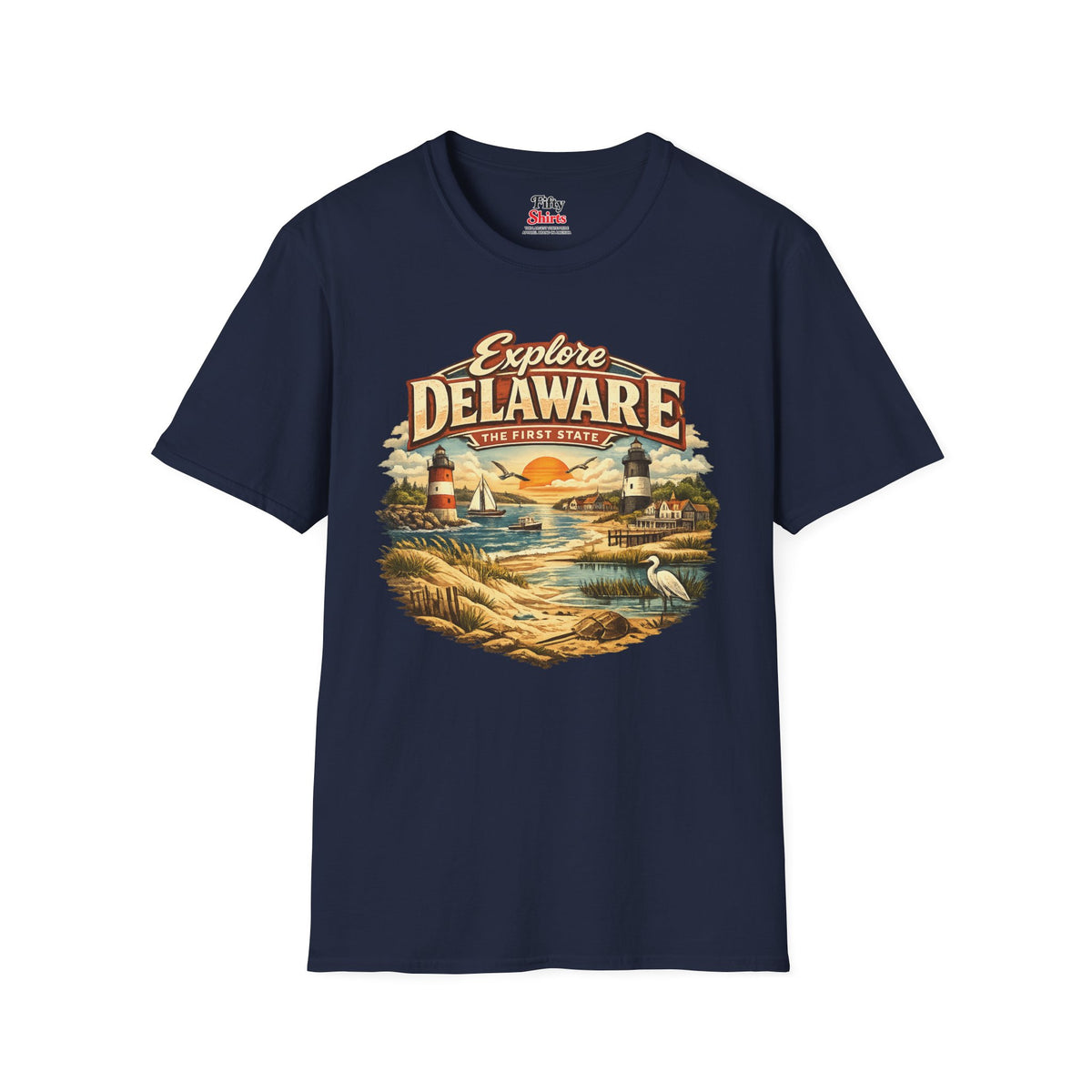 Explore Delaware Unisex Softstyle T Shirt State Pride Graphic Tee Collections FS03