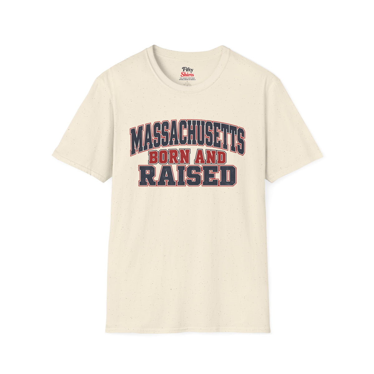 Massachusetts Born And Raised Unisex Softstyle T Shirt State Name Graphic Tee