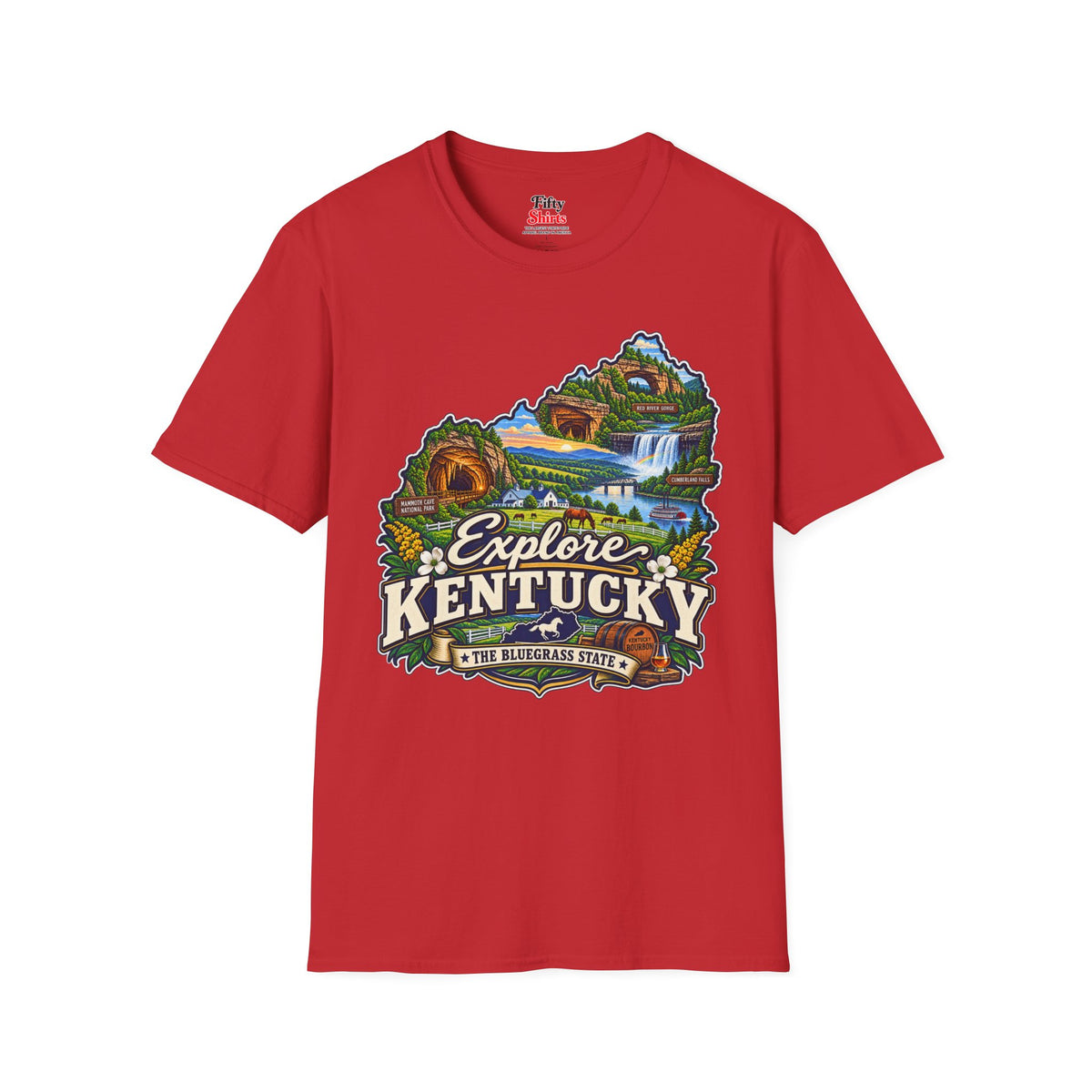 Explore Kentucky Unisex Softstyle T Shirt State Pride Graphic Tee Collections FS03
