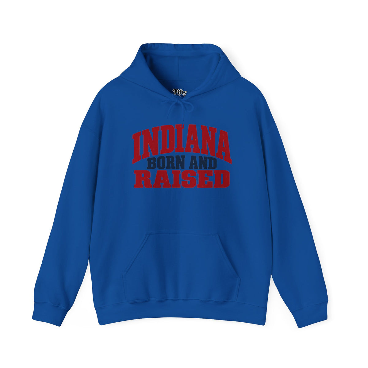 Indiana Born and Raised Rustic Americana Unisex Hoodie Graphic