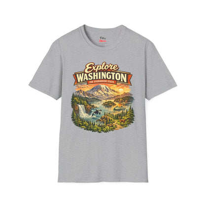 Explore Washington Unisex Softstyle T Shirt State Pride Graphic Tee Collections FS03