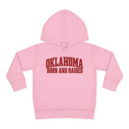 Oklahoma Born and Raised Vintage Collegiate Unisex Toddler Pullover Fleece Hoodie