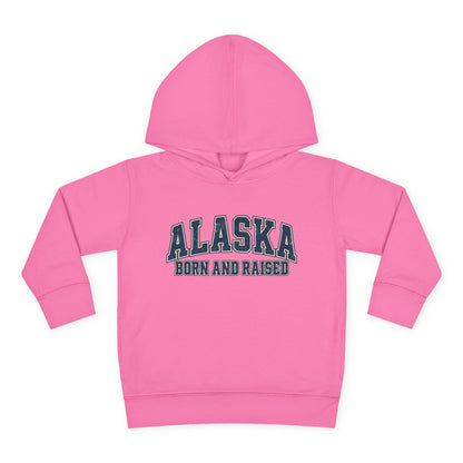 Alaska Born and Raised Classic Collegiate Unisex Toddler Pullover Fleece Hoodie