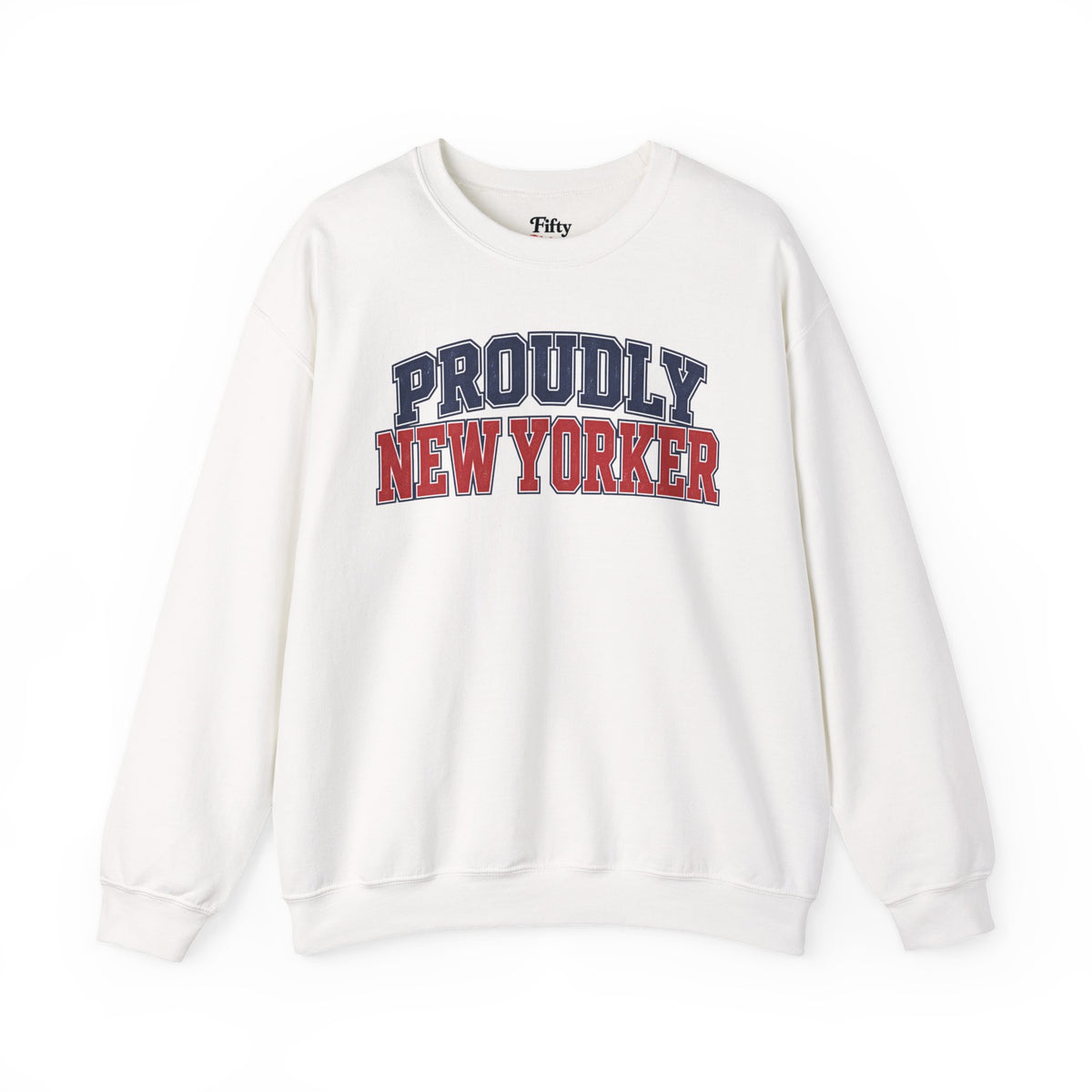 Proudly New York Unisex Crewneck Sweatshirt State Name Graphic