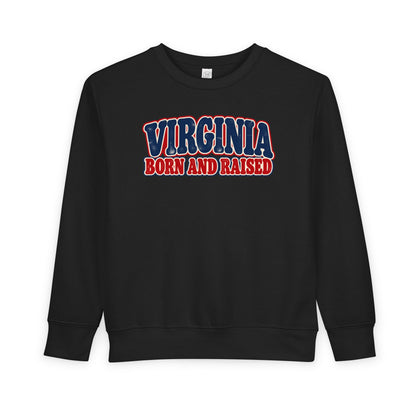 Virginia Born and Raised Retro 1970s Unisex Toddler Sweatshirt