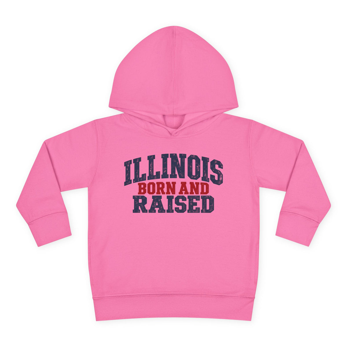 Illinois Born and Raised Rustic Midwest Americana Unisex Toddler Pullover Fleece Hoodie