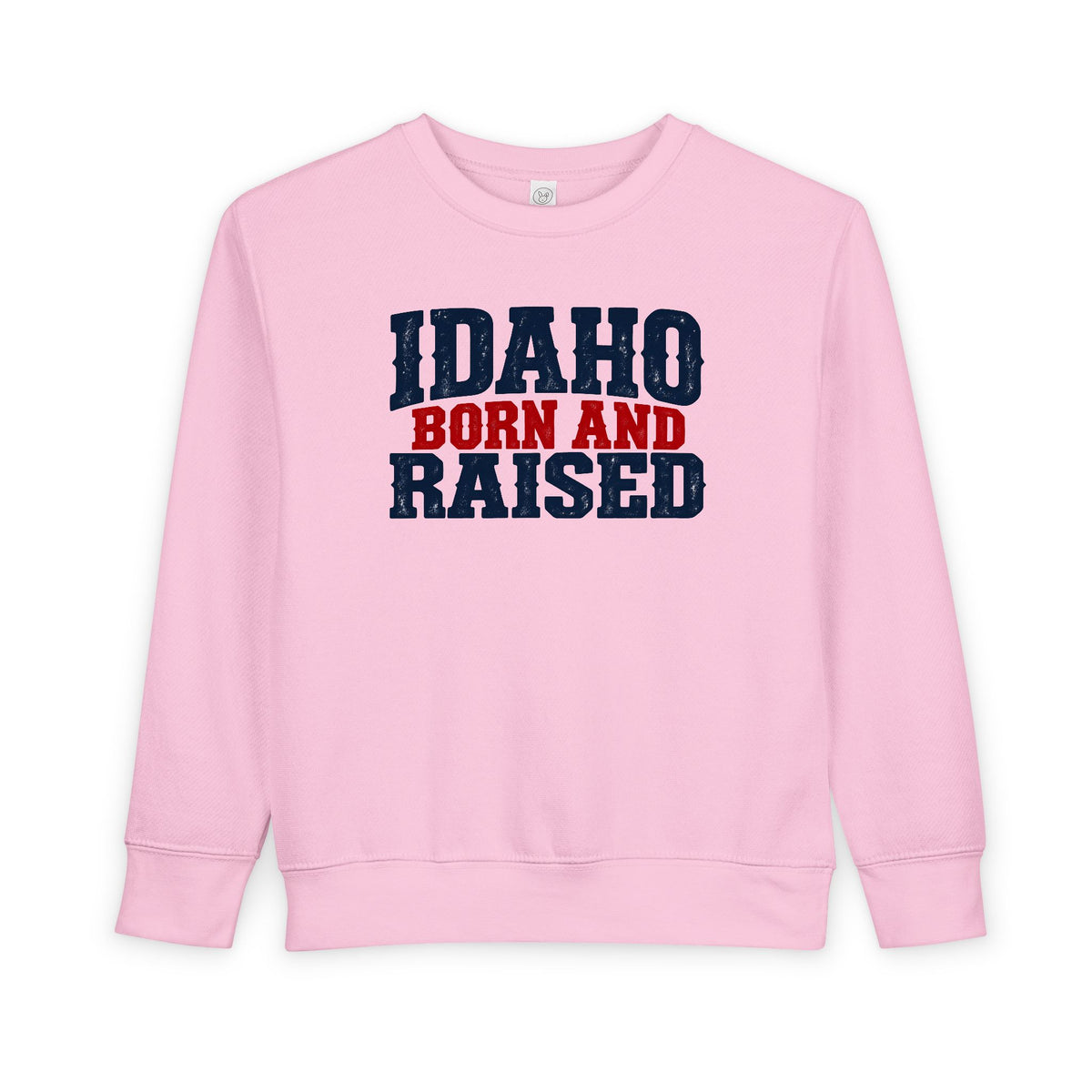 Idaho Born and Raised Bold Americana Unisex Toddler Sweatshirt