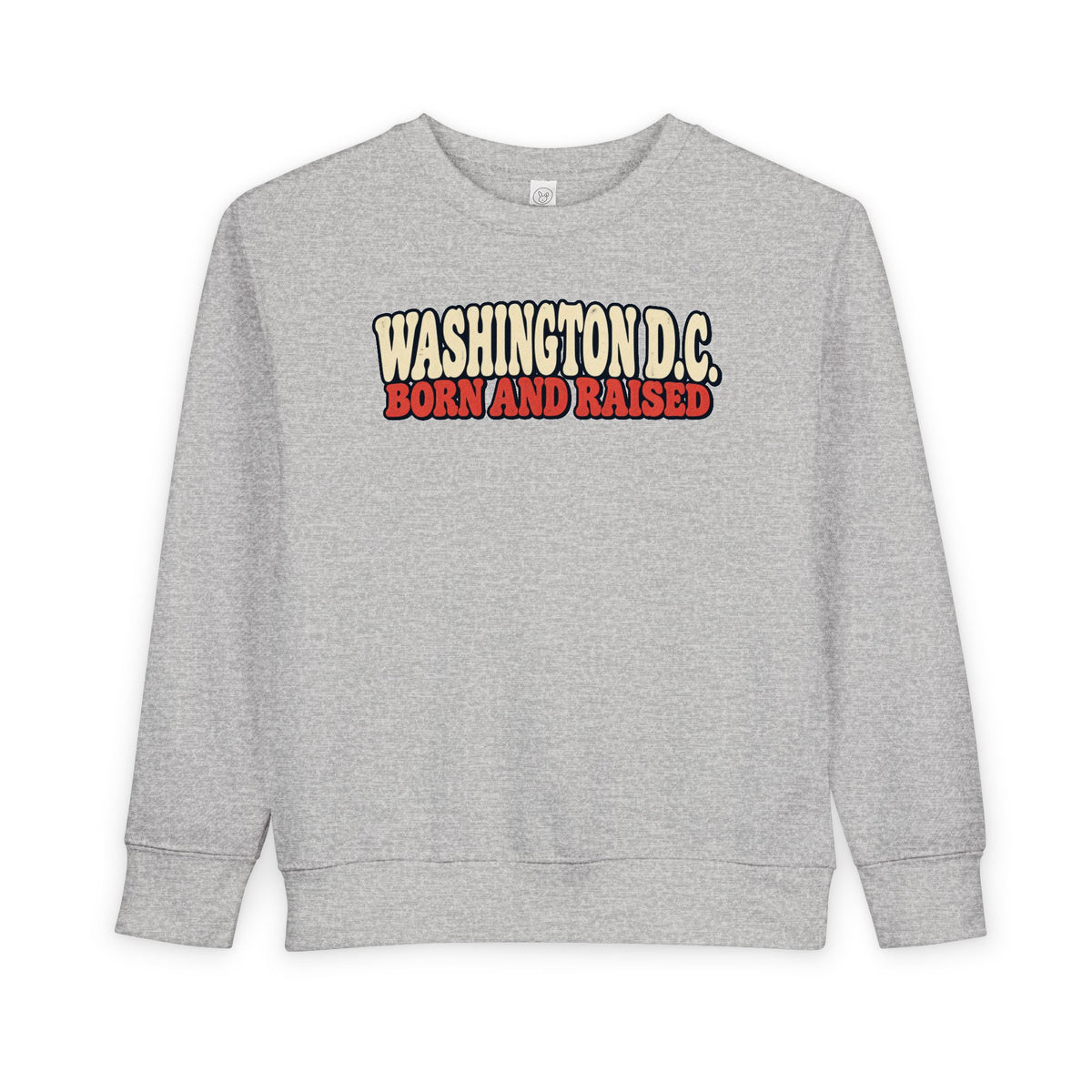 Washington DC Born and Raised Retro 1970s Unisex Toddler Sweatshirt