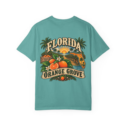 Florida Orange Grove  Unisex Comfort Color 1717 Streetwear Graphic Tee