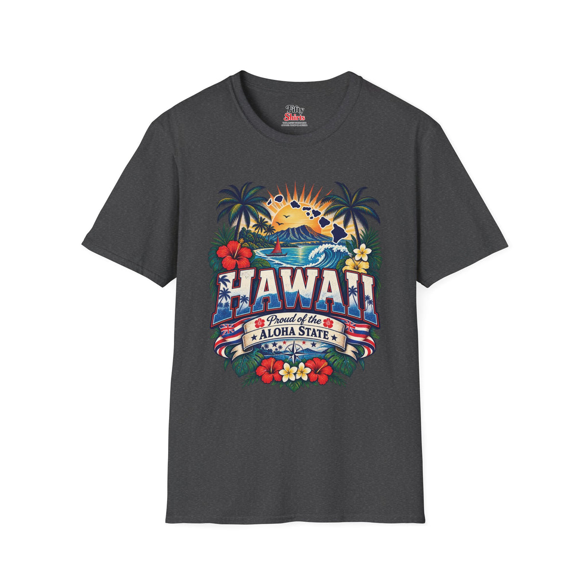 Hawaii State Pride Unisex Softstyle T Shirt State Pride Graphic Tee Collections FS03