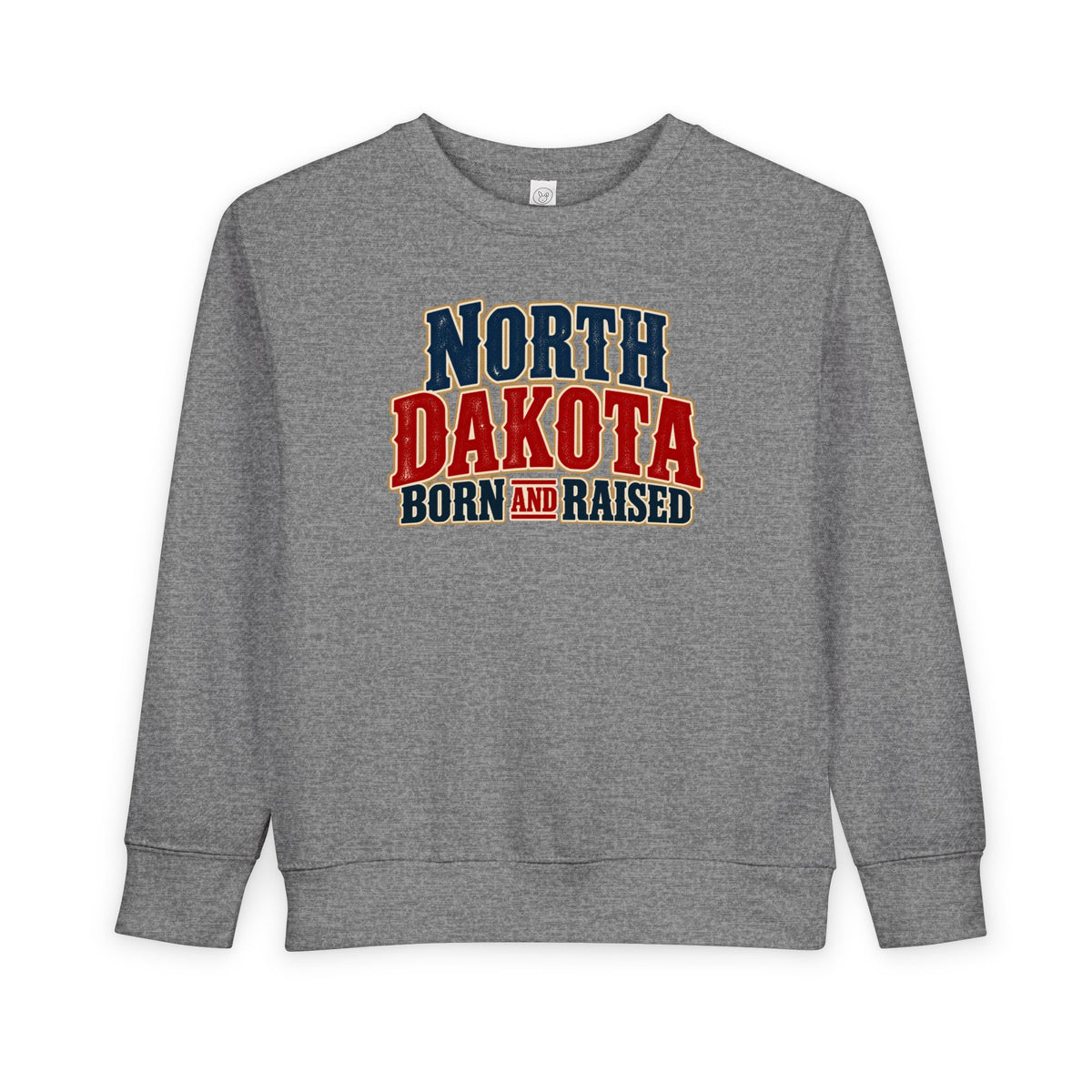 North Dakota Born and Raised Great Plains Americana Unisex Toddler Sweatshirt
