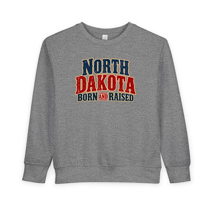 North Dakota Born and Raised Great Plains Americana Unisex Toddler Sweatshirt