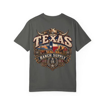 Texas Ranch Supply Co. Unisex Comfort Color 1717 Streetwear Graphic Tee