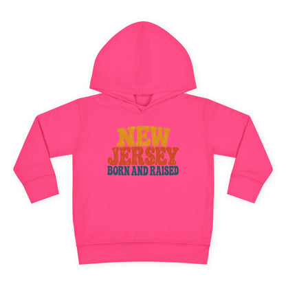 New Jersey Born and Raised Retro 1970s Unisex Toddler Pullover Fleece Hoodie