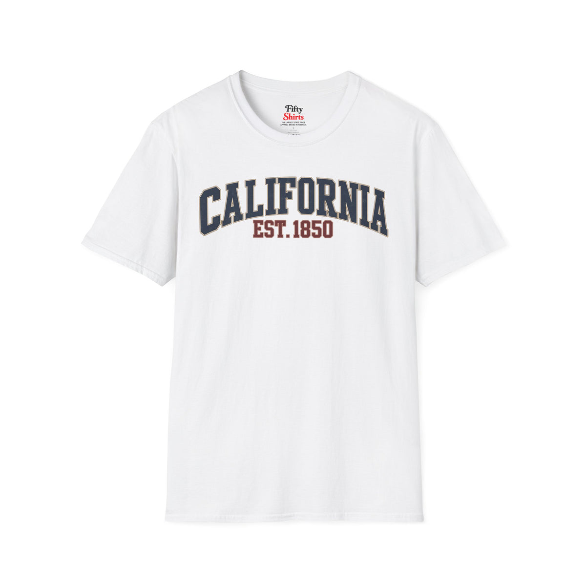 California Est. 1850 Unisex Softstyle T Shirt State Name Graphic Tee