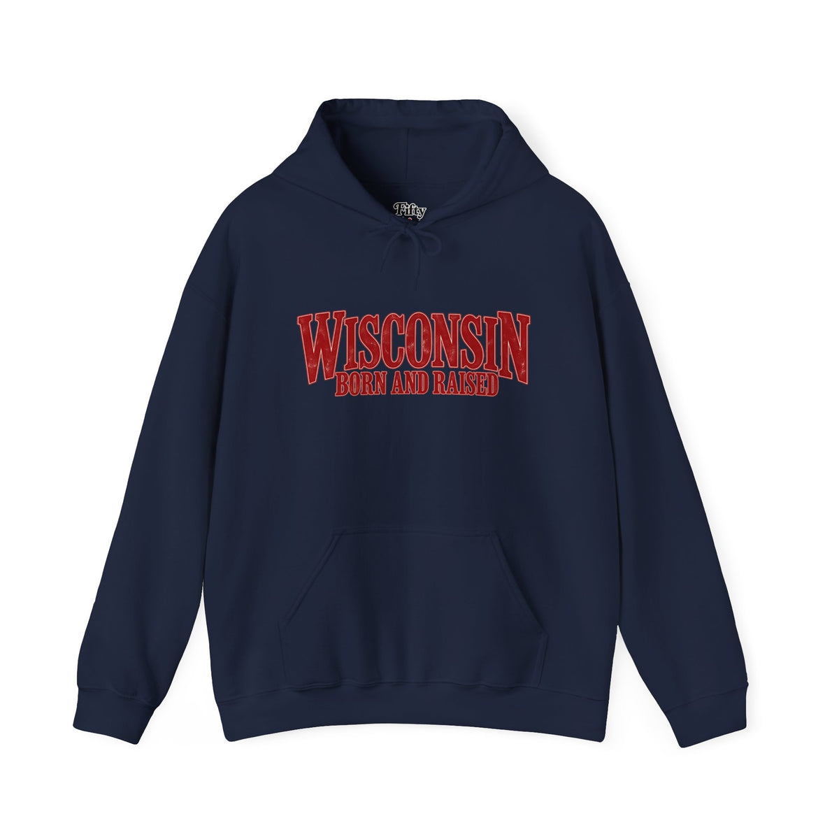 Wisconsin Born and Raised Heritage Serif Unisex Hoodie Graphic