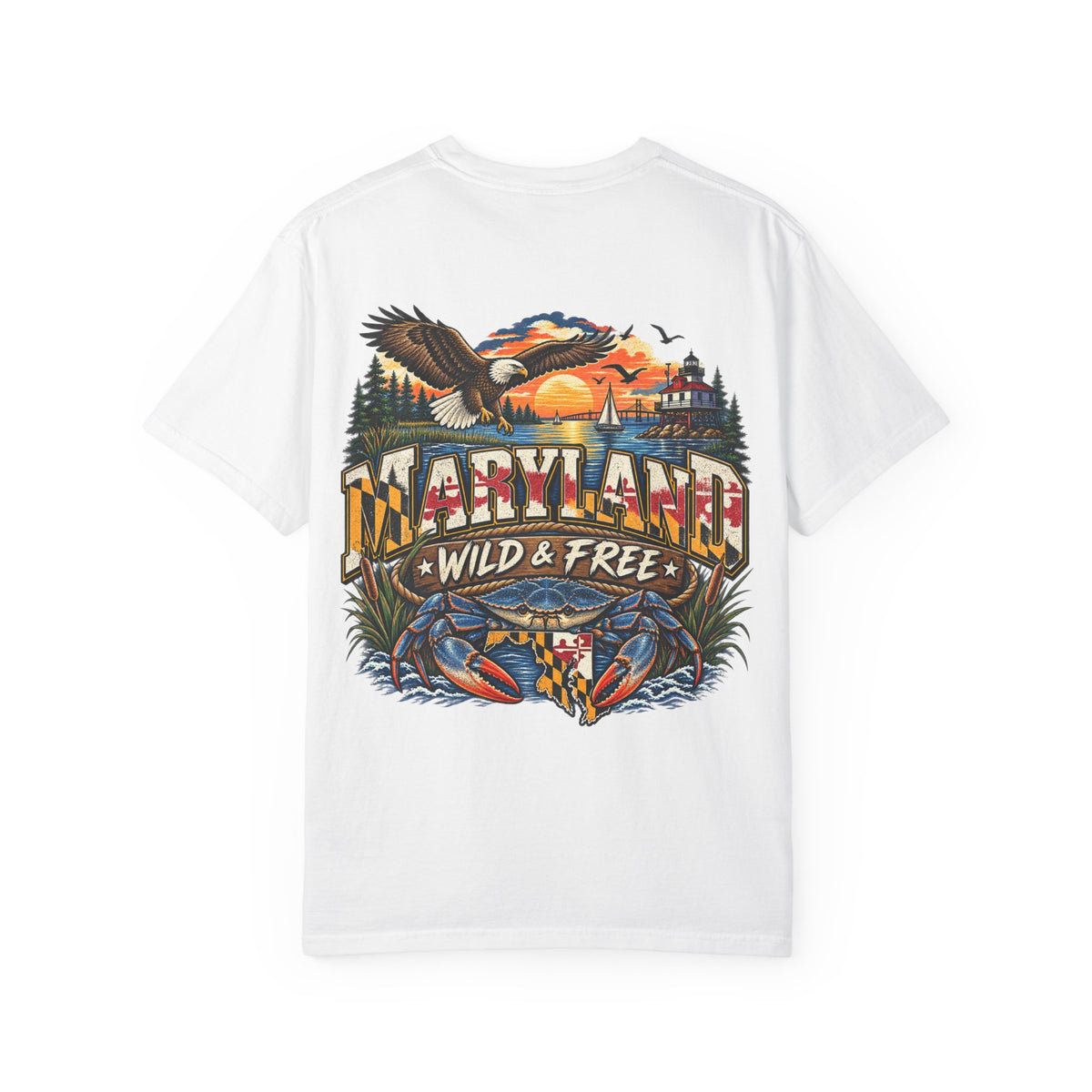 Maryland Wild & Free Unisex Comfort Color 1717 Streetwear Graphic Tee